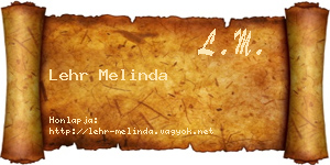 Lehr Melinda névjegykártya
